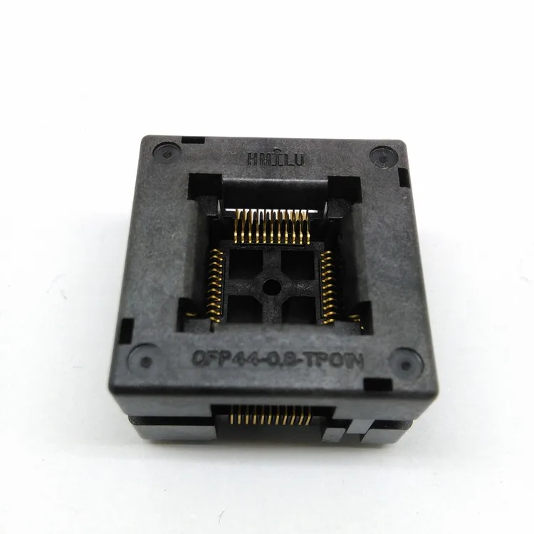 TQFP44 FQFP44 QFP44 к DIP44 гореть в гнездо OTQ-44-0.8-14 шаг 0,8 мм IC Размер корпуса 10x10 мм Открытый Топ тестовый адаптер