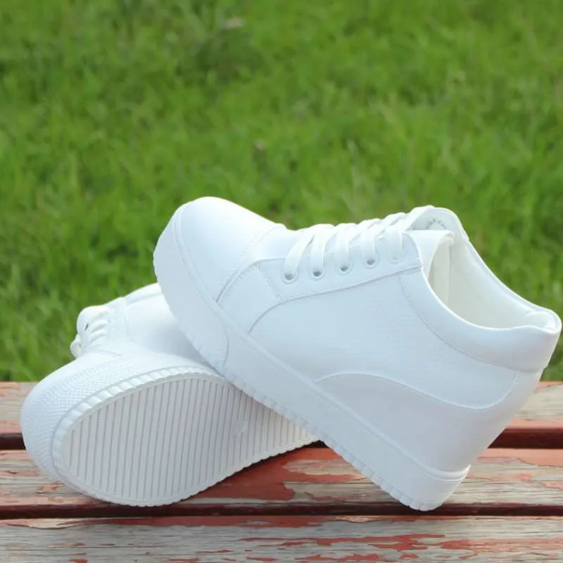 

Black White Hidden Wedge Heels sneakers Casual Shoes Woman high Platform Shoes Women's High heels wedges Shoes For Women