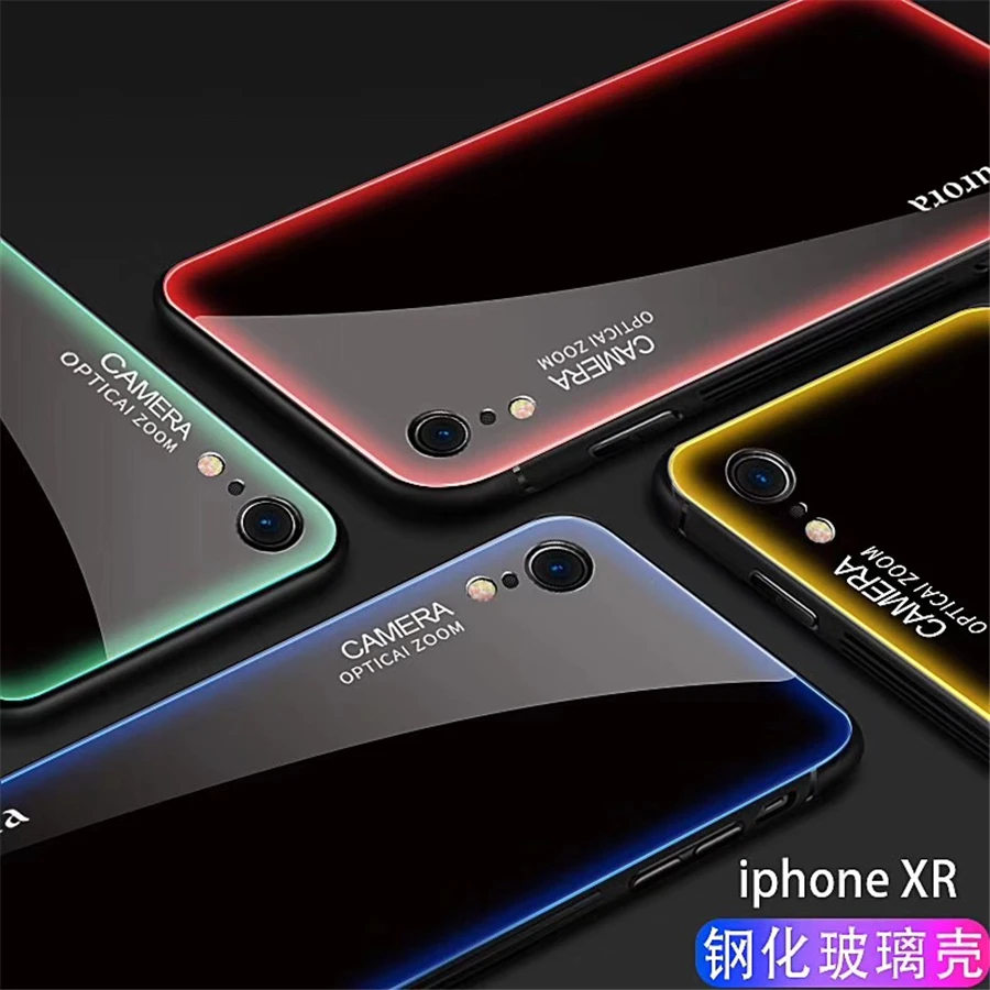 Роскошный чехол Aurora для телефона iPhone XR XS MAX X задняя крышка из закаленного стекла 7