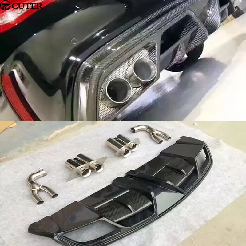 W117 C117 CLA250 CLA45 AMG задний диффузор для губ из углеродного волокна выхлопная труба Benz