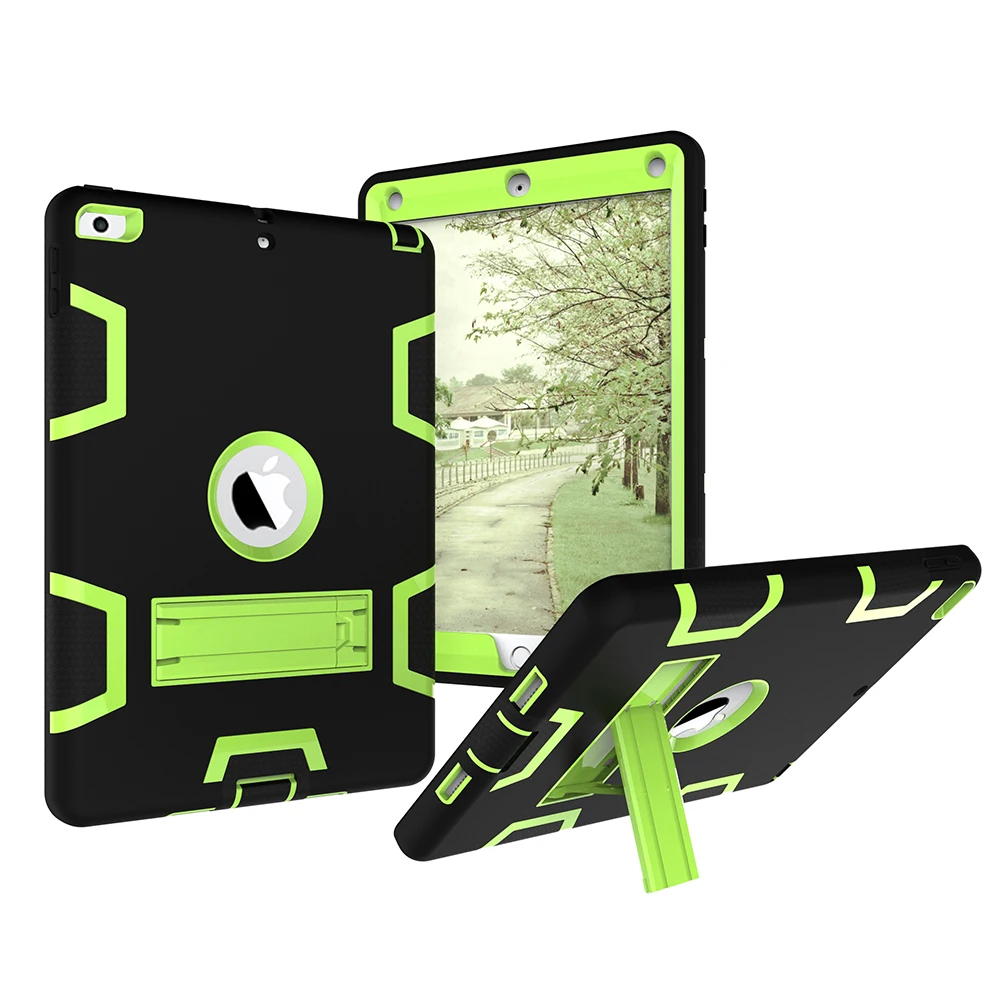 

Чехол-подставка из ТПУ для iPad 9,7 2017/2018, чехол для тяжелых условий эксплуатации, Гибридный Силиконовый прочный противоударный жесткий чехол д...