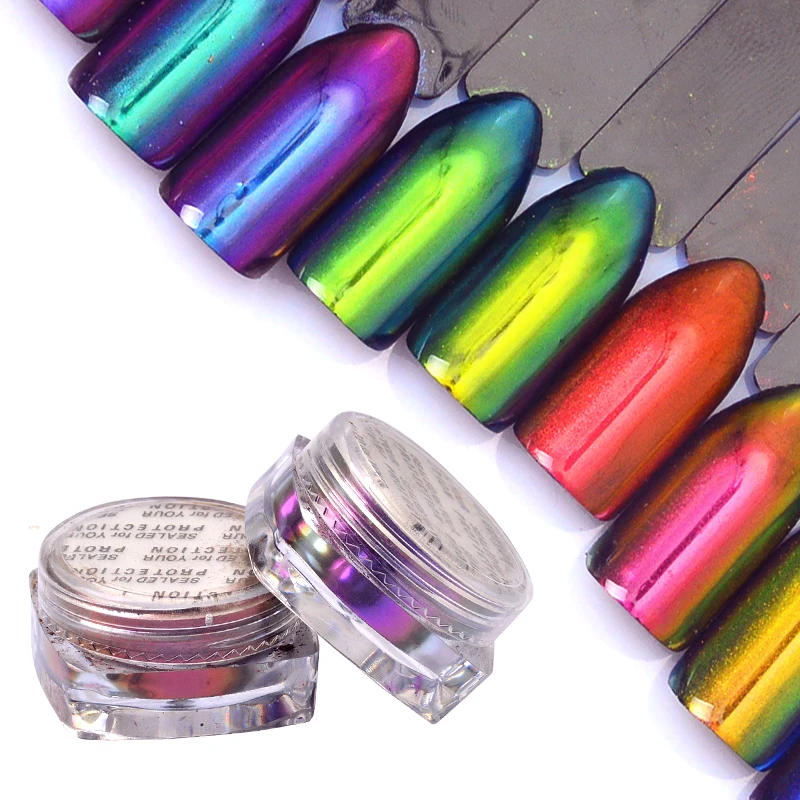 

1 Box 0.3g Chameleon Mirror Nail Glitters Powder DIY Nail Chrome Pigment Dust Manicure Nail Art Decoration Tools