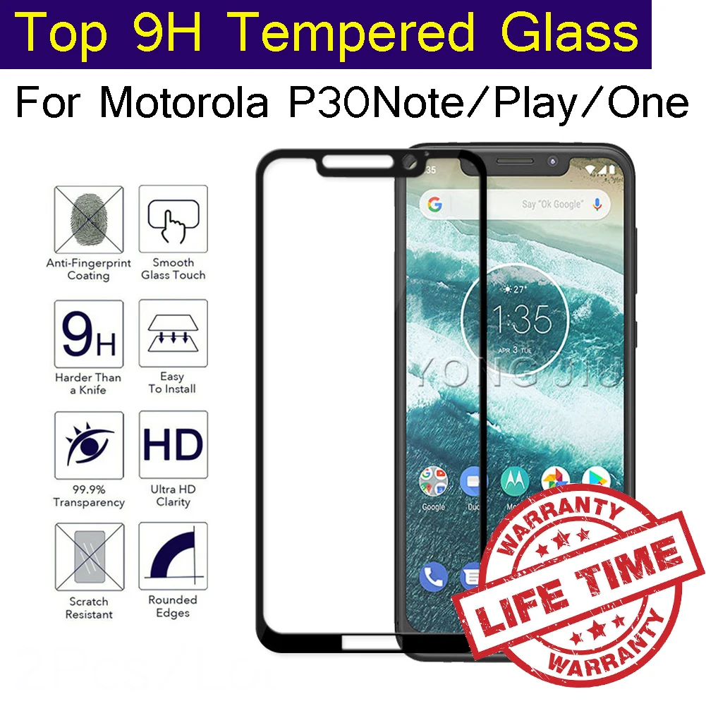 Полный охват 3D изогнутые края до для Motorola P30 Примечание играть один HD закаленное