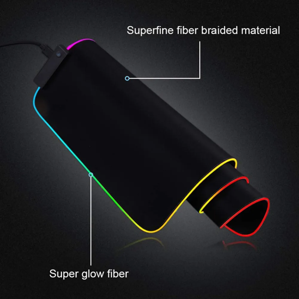 Цветной светящийся коврик для мыши RGB 7 светодиодный Коврик Для Мыши ПК ноутбука