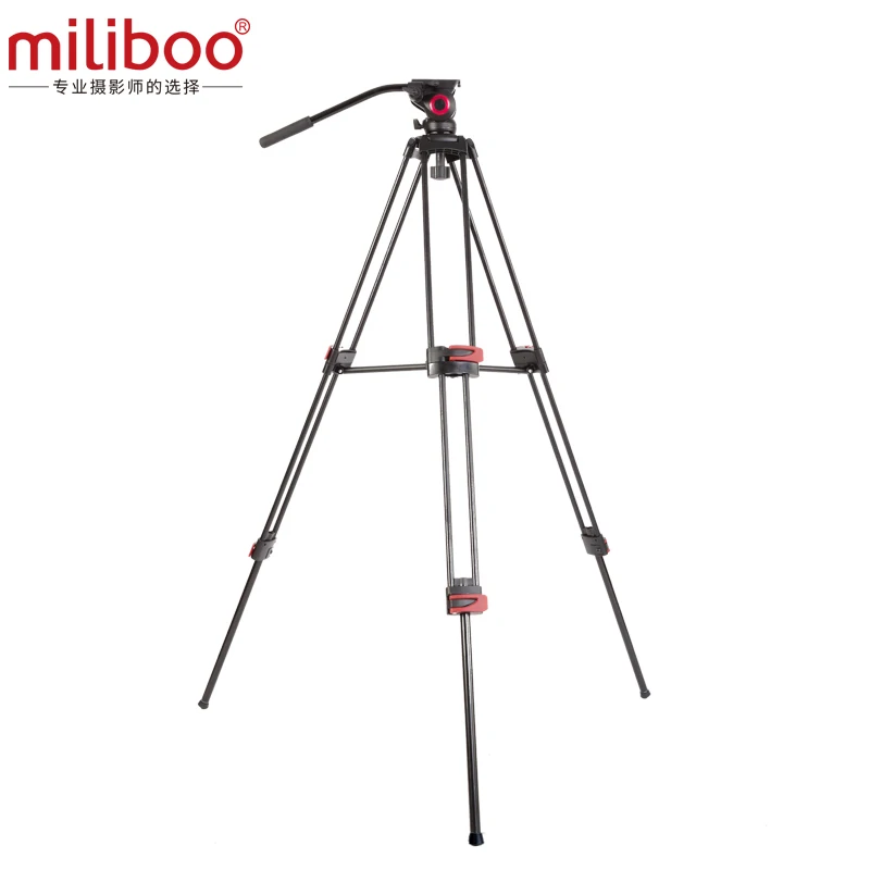 miliboo mtt602a professional portable aluminum fluid head camera tripod for camcorderdslr stand video tripod 76 max height free global shipping