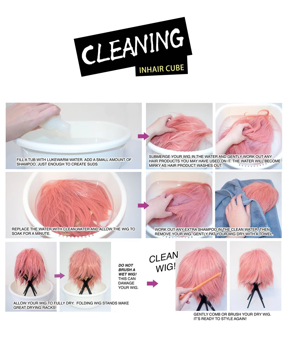 INHAIR cube синтетические волосы короткие Парик Омбре термостойкие прямые парики с челкой для женщин эластичные ремни