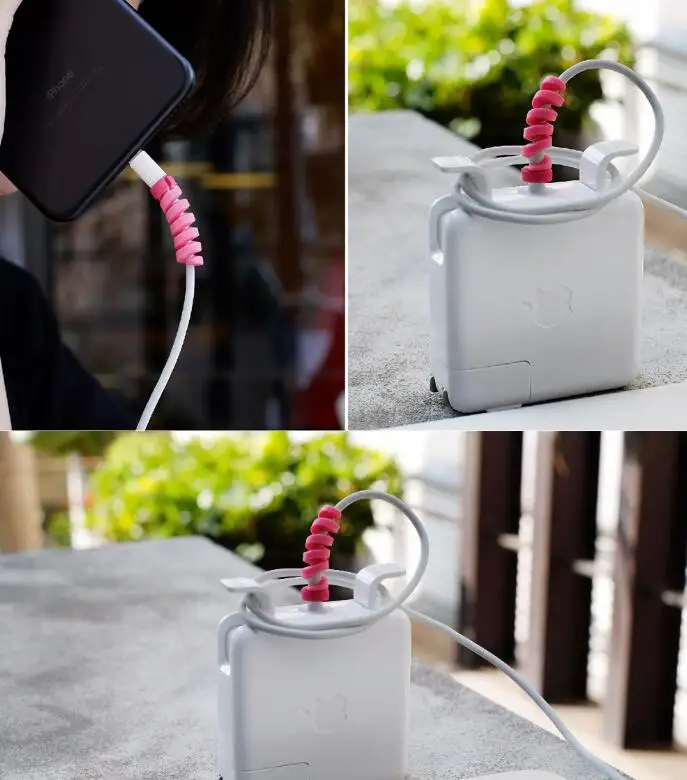 16 шт./8 пар мультфильм USB зарядное устройство шнур протектор для кабеля наушников устройство для сматывания кабеля для iPhone samsung сотовый телефон зарядное устройство Шнур