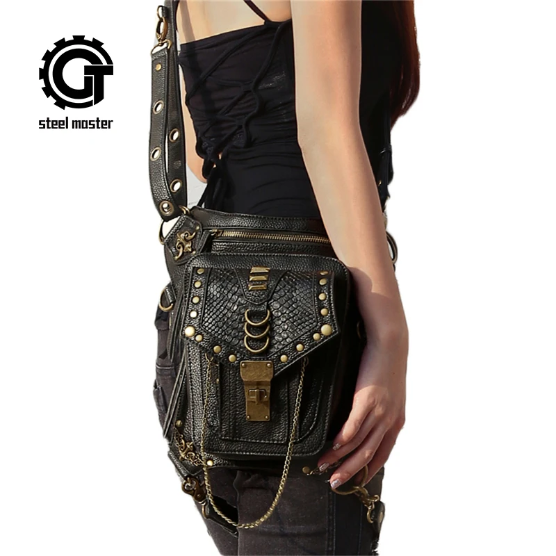 Винтажные поясные сумки в стиле стимпанк Готическая мужская повседневная сумка