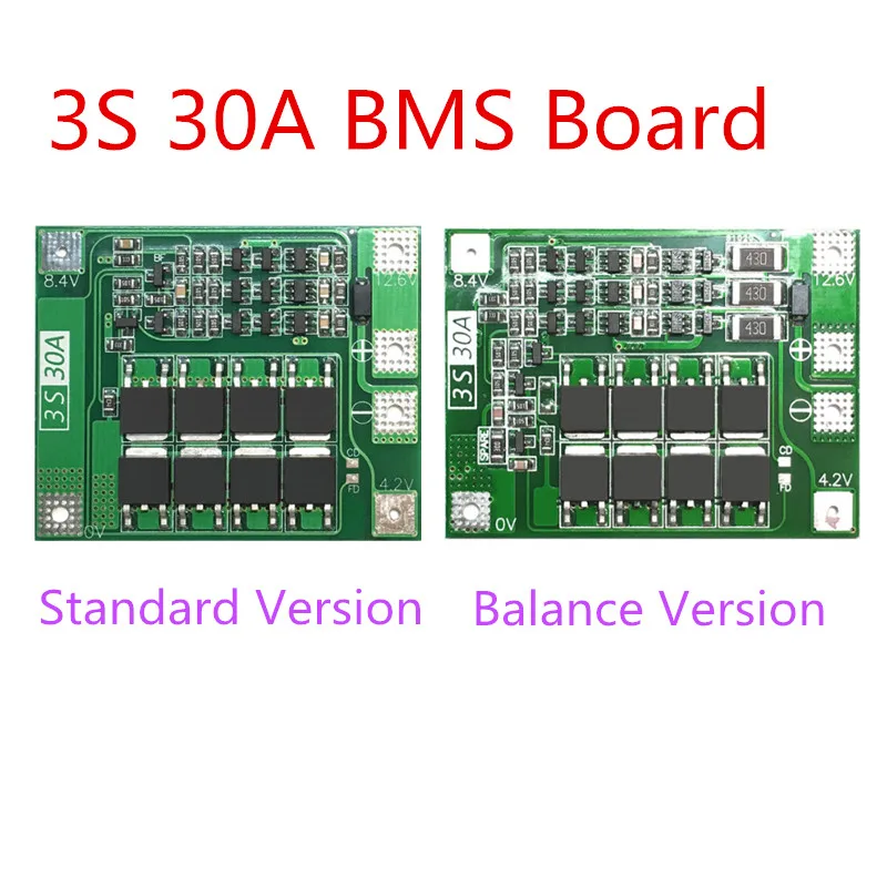 Плата 3S 30A BMS баланс тока 11 1 В 12 6 18650 литиевая батарея защитная плата с приводом для