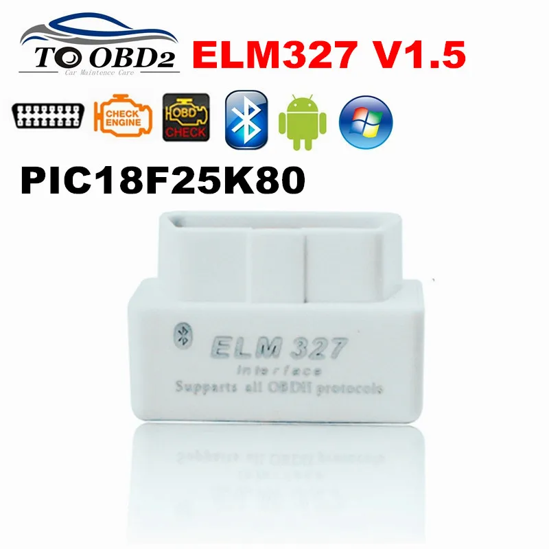 

100% Real V1.5 Hardware Supports More Cars Than V2.1 ELM327 Bluetooth 1.5 Works Android/Symbian ELM 327 PIC18F25K80 Chip