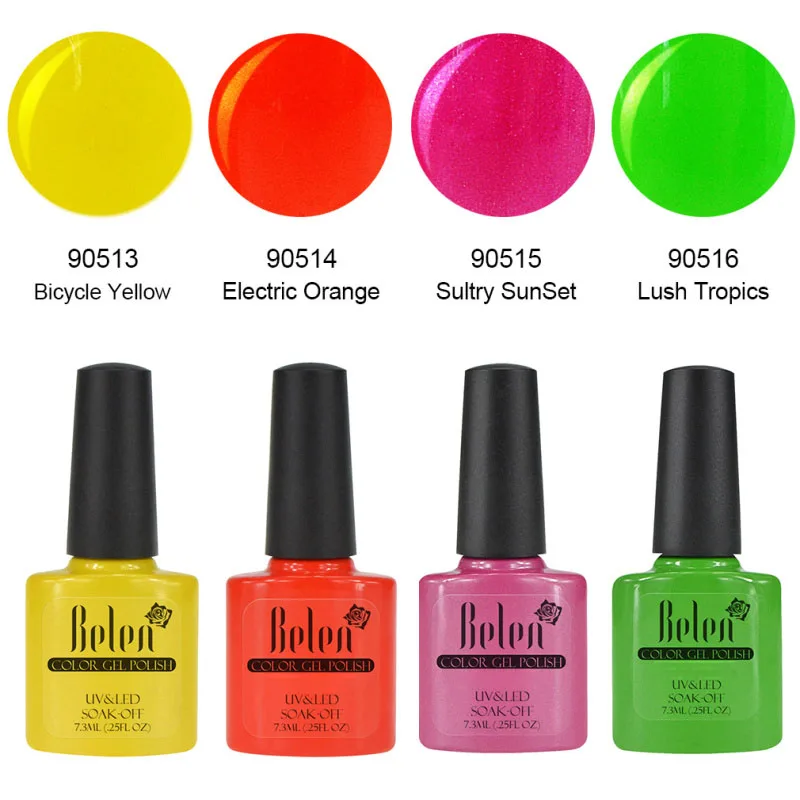 BL-S-C028 Belen 4 шт./набор УФ-гель для ногтей Vernis Полупостоянный 7,3 мл Лак Дизайн Маникюр Искусство Гибридный замочить от лака Набор лаков - Цвет: BL-S-C028