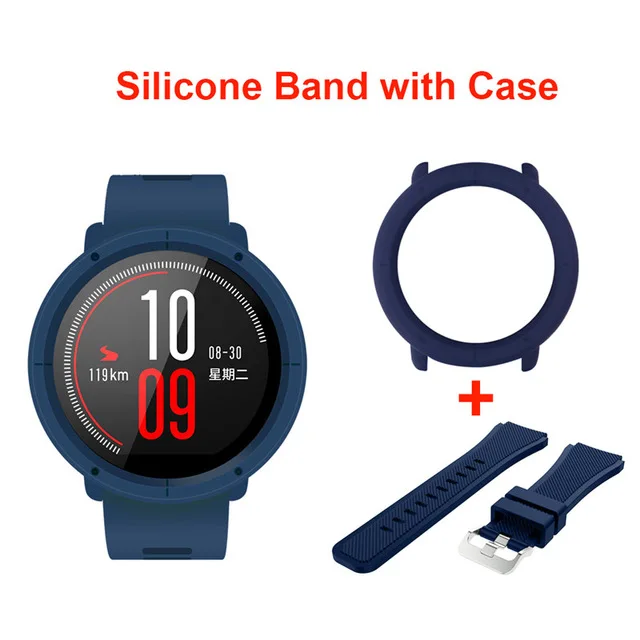 7 Силиконовый ремешок для часов с тонкой рамкой чехол для Xiaomi Huami Amazfit Pace сменный наручный ремешок полный защитный чехол s cover - Цвет: 7