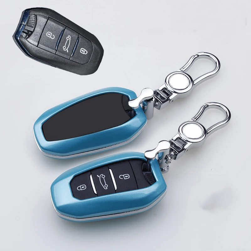 Краска ABS + сплав автомобильный чехол держатель для ключа цепи оболочки 3 кнопки