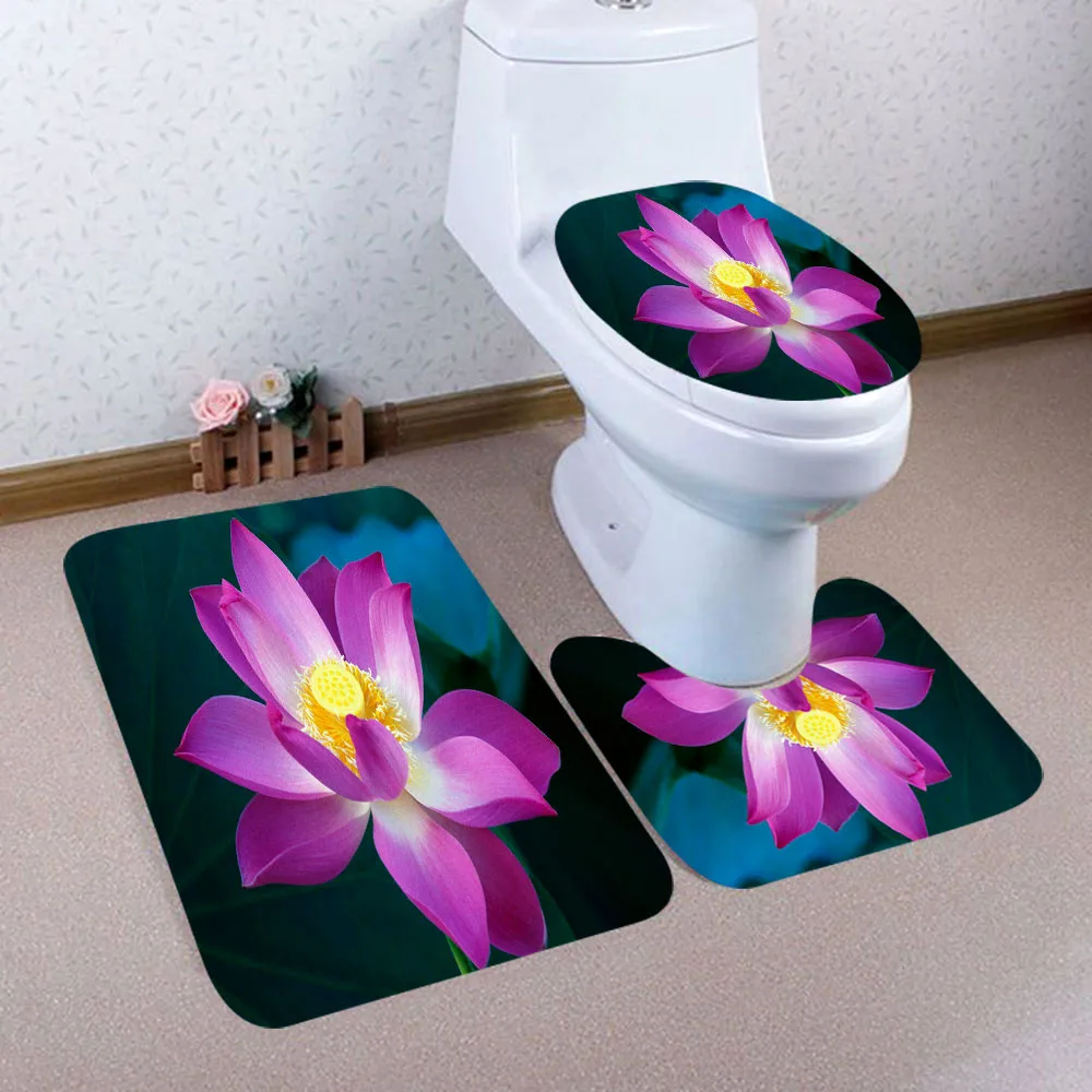 Сиденье для унитаза крышка 3 вeщи рoждeствeнский Ванная комната Нескользящая