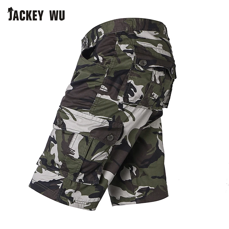 JACKEYWU шорты мужские 2019 модные большие карманы Прямые повседневные камуфляжные