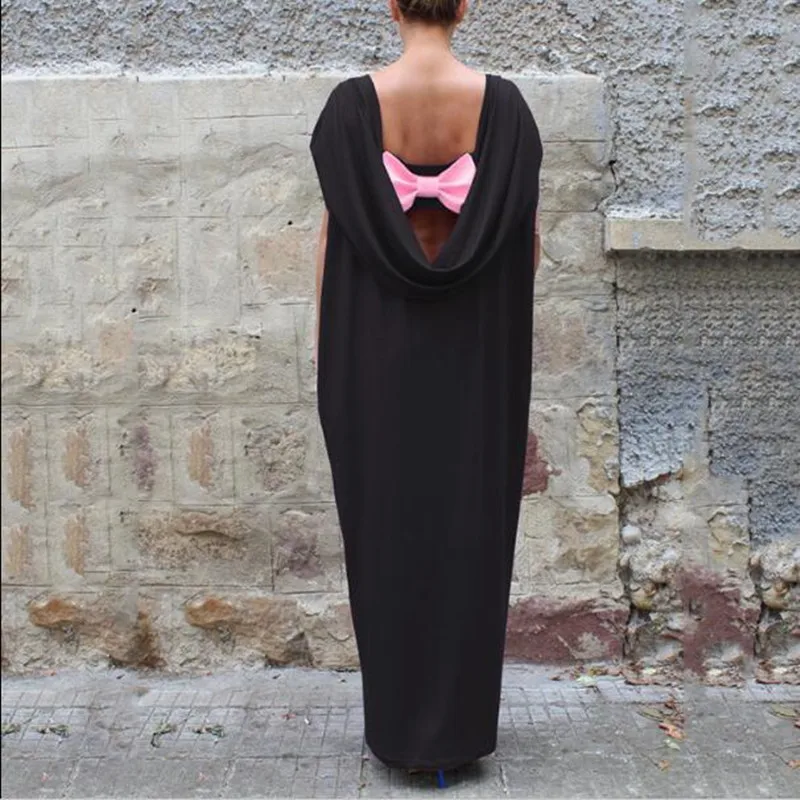 Длинное платье рубашка с бантом Abaya винтажное длинное открытой спинкой для