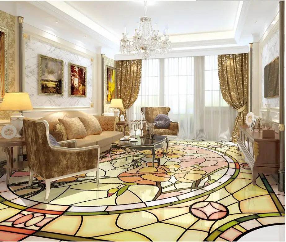 3d пол живопись обои Простые и стильные абстрактные узоры 3D Пол ПВХ самоклеющиеся