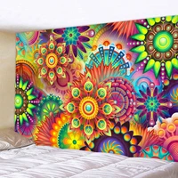 colored geometric petals indian tapestry bohemian mandala wall hanging sandy beach picnic throw towel rug blanket mattress