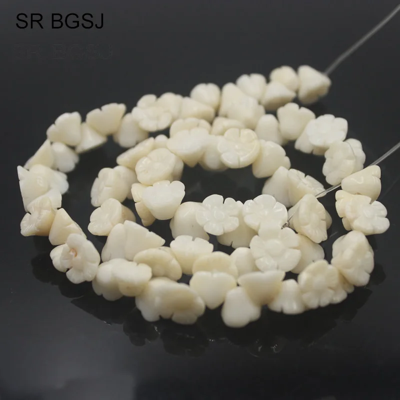 

Free Shipping 10pcs Natural Carved Rose Flower White Coral Gems Jewelry Making Spacer Craft Beads