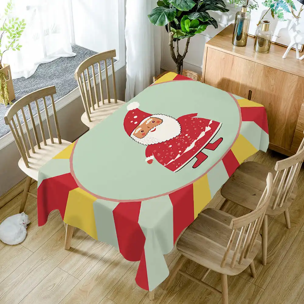 Color 10 140 см* 180 см Европейский стиль полиэстер 3D скатерть мультфильм автомобиль Рождественская елка узор Водонепроницаемая прямоугольная Свадебная скатерть - Цвет: Color 10
