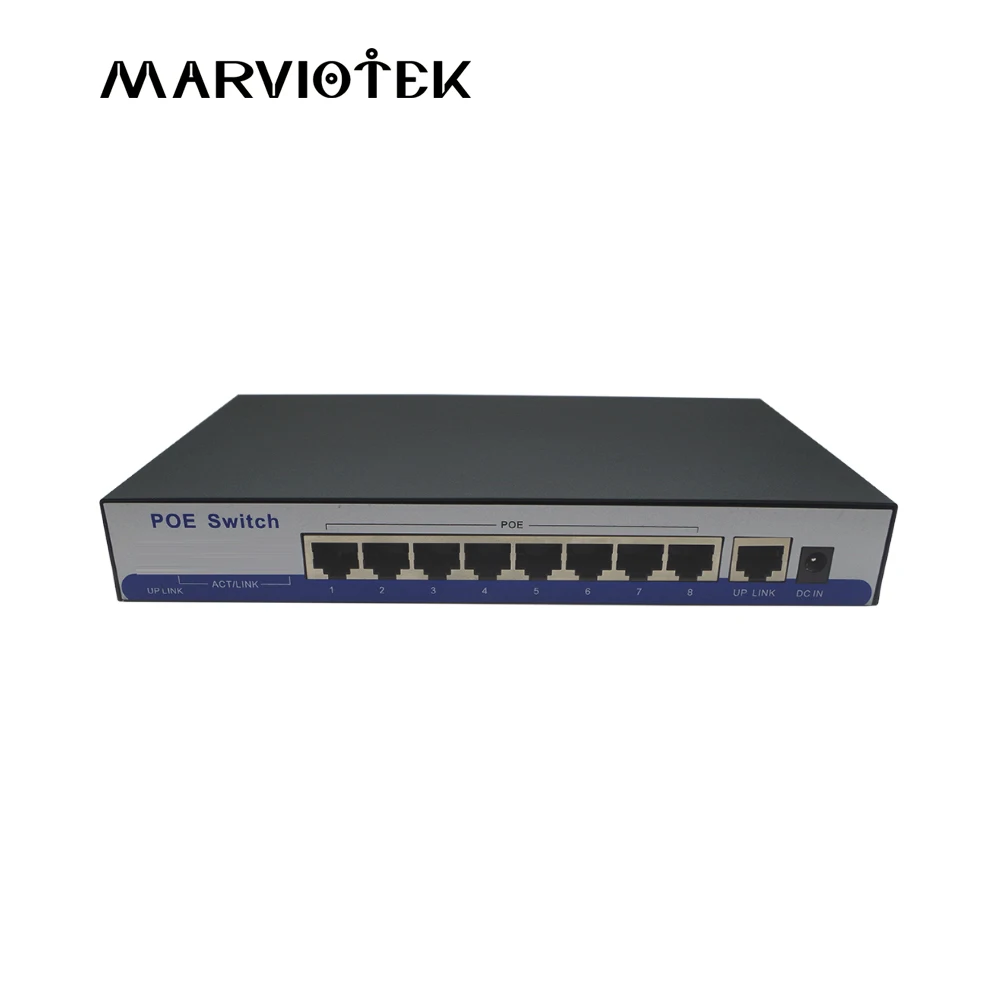 MARVIOTEK 8-портовый коммутатор poe 10/100 м переключатели 48 В 150 Вт источника питания