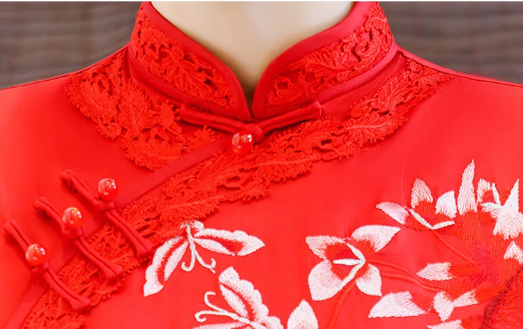 Sheng Coco размера плюс Королевский синий китайский шелк Qipao атлас Cheongsam платья Длинные Кружева Окаймленный воротник Qipao 4XL вышитые цветы