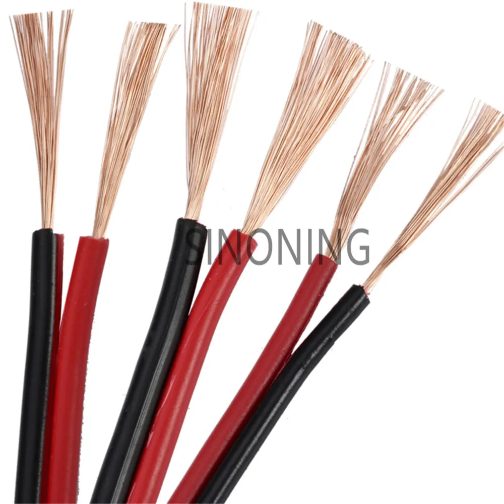

10m Pure copper red black wire two core electric cable two color parallel