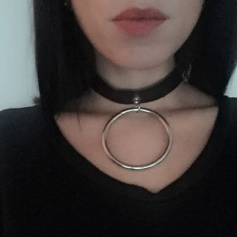 Женское Ожерелье чокер ручной работы в готическом стиле|collar necklace|leather chokerpunk gothic |