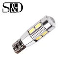 Чипы T10 SAMSUNG 5630, излучатель, лампа высокой мощности, 10 светодиодных ламп для проектора DRL, 6000K, белые, T15, 168, 921, w5w, внутреннее освещение