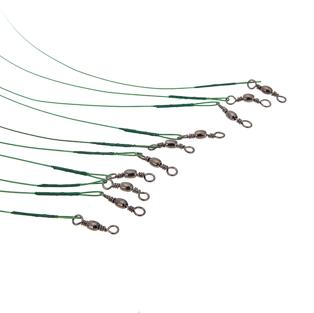 10 шт./компл. Рыболовная Приманка леска Рыбная проволока следящий лидер Вертлюг