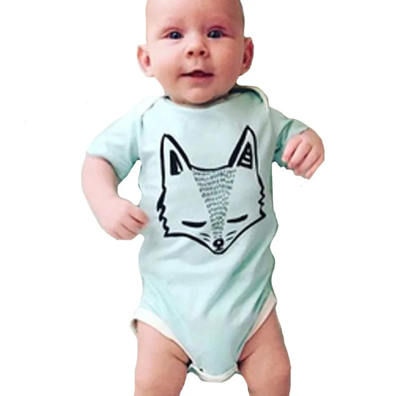 2017 baby conjoined clothes cartoon fox triangular spring rompers boy girl cute newborn | Детская одежда и обувь