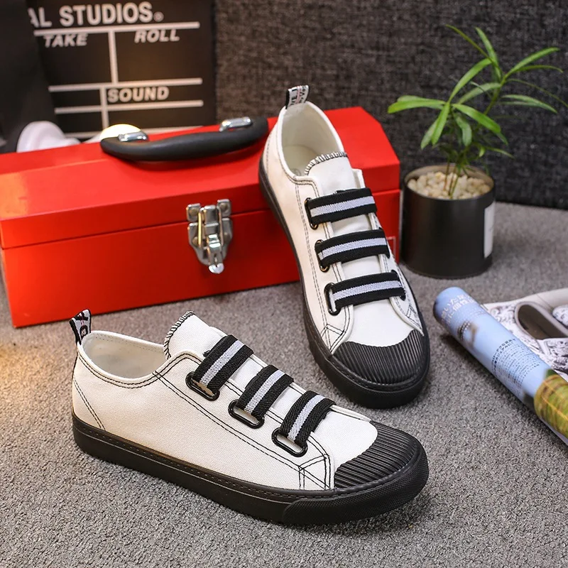 Парусиновая обувь 2018 Весенняя Студенческая на плоской подошве дышащая мужская с