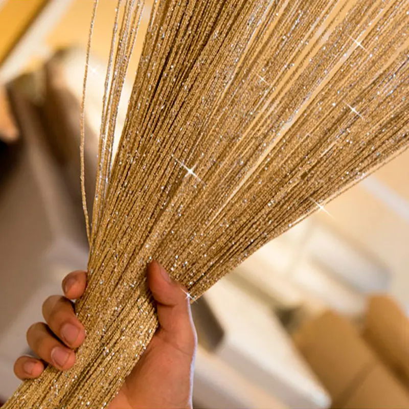 New Shiny Tassel Flash Silver Line String Curtain Window Door Divider Sheer Valance Home Decoration 0.95x1.95m | Дом и сад