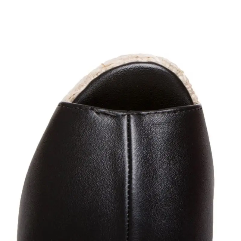 FITWEE босоножки на танкетке Женская обувь однотонные Цвет высоком каблуке с