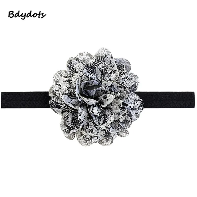 

Lovely 1Pc Fashion Double Layer Chiffon Lace Bow Headband Headband Soft Elastic Hair Band Headwear Headbands Accessories