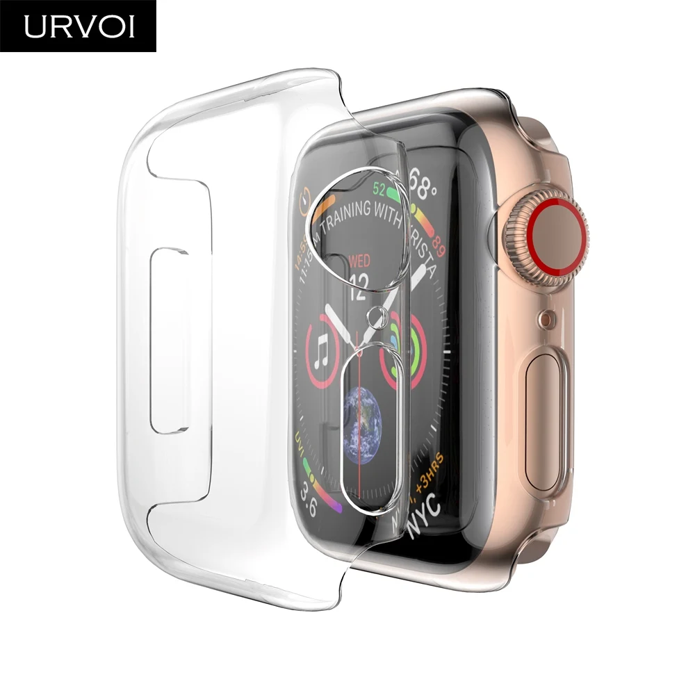 URVOI Прозрачный чехол для Apple Watch series 54 321 пластиковая крышка протектор экрана iWatch 38