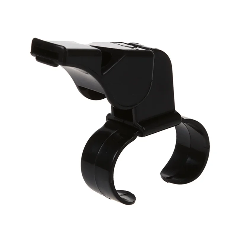 Черный пластиковый Pealess Finger Grip Sports Referee Whistle|Свисток| |