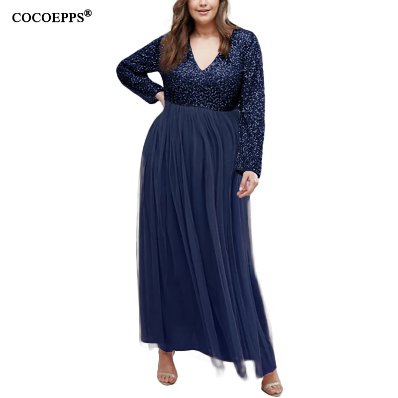 Женское длинное Сетчатое платье макси с блестками размеры до 6XL|long dress|party dressesdress