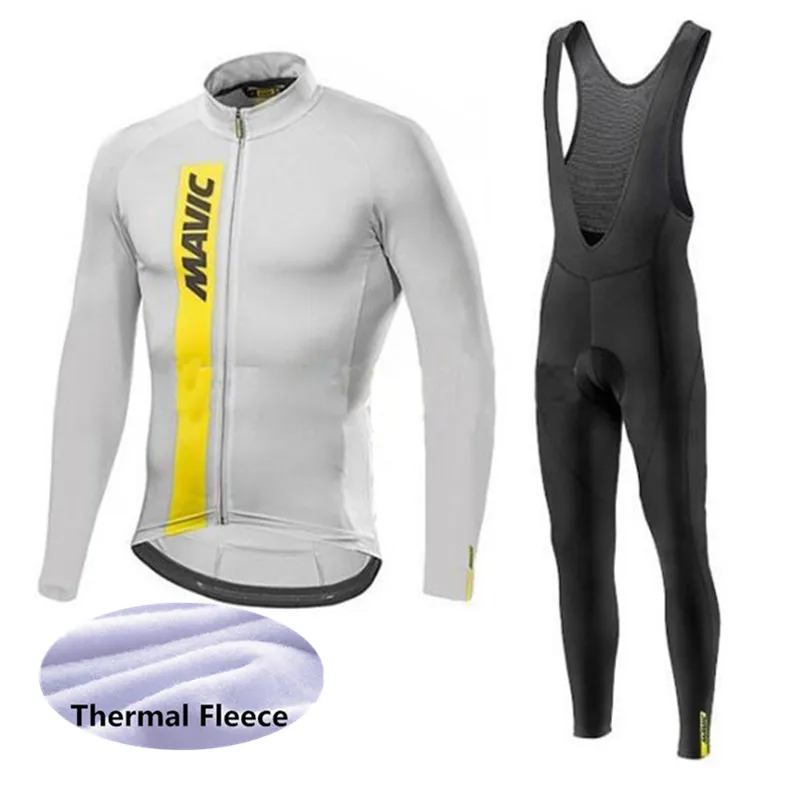 Ropa Ciclismo Mavic Pro Велоспорт Джерси комплект Зимний термальный флис с длинным рукавом гонки MTB комбинезон костюм Майо велосипед одежда G09