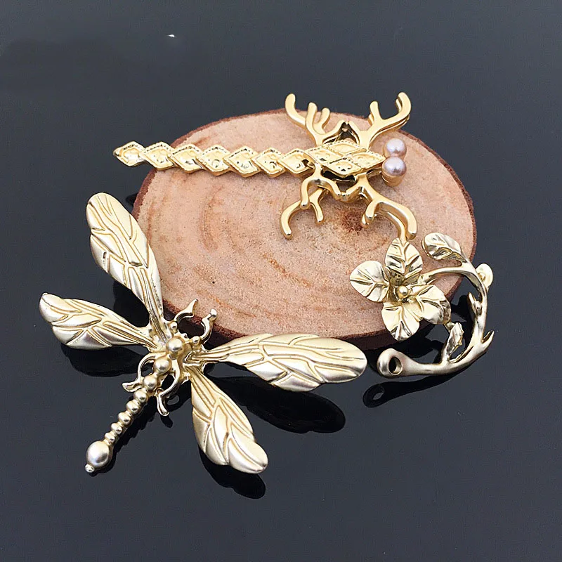 30 шт./лот позолоченные металлические пуговицы в виде стрекозы|hair jewelry|jewelry hairhair