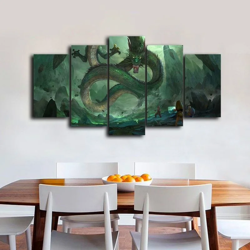 2017 JIE DO ART Without Framed 5 Pcs Large HD Canvas Print Dragon Ball Z Anime Art Illustrated Wall Games Poster | Дом и сад