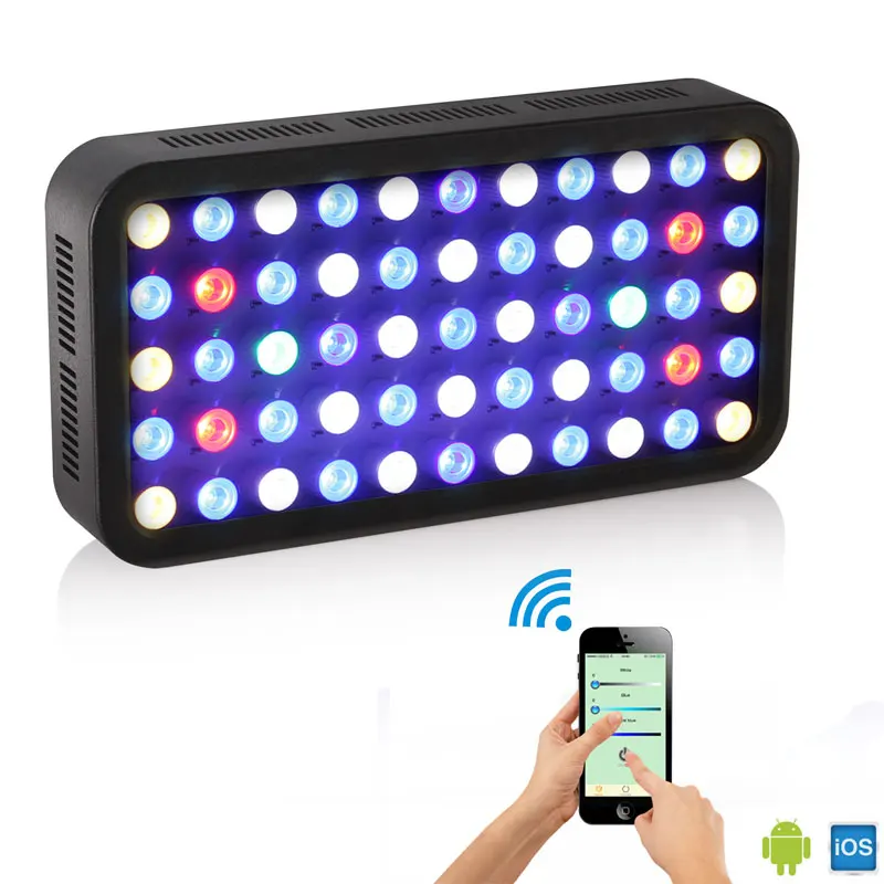 LED Aquarium Light Bluetooth Control 165W Dimmable Fish Tank LED Full Spectrum Lighting For Fish Freshwater and Saltwater Coral