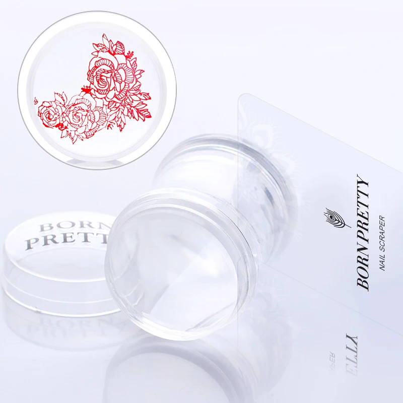 2 шт./компл. родился довольно 3.9 см Clear желе силиконовый Nail Стампер &amp Скребки для