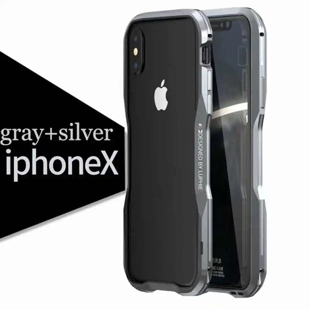 New High Quality Luxury Original Aluminum Metal Bumper For iphone X Case Frame With Button iphoneX Back Cover Border |