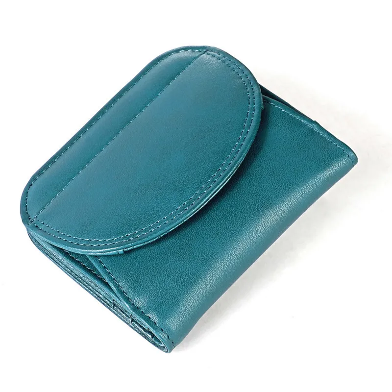 blue Модные женские кошельки из натуральной кожи, Мини женские кошельки с застежкой, короткий кошелек для монет, женские кожаные кошельки высокого качества - Цвет: blue