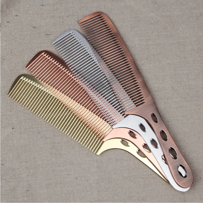 Metal Antistatic Barbers Hair Brush Professional High Quality Aluminum Hairdressing Combs