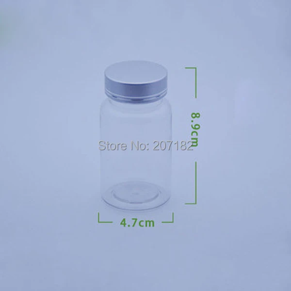 20pcs 100ml Transparent PET Medicine Bottles Capsules/Pills/Powder/Vitamins Plastic Bottles-- Golden/Silver Metal Caps | Красота и