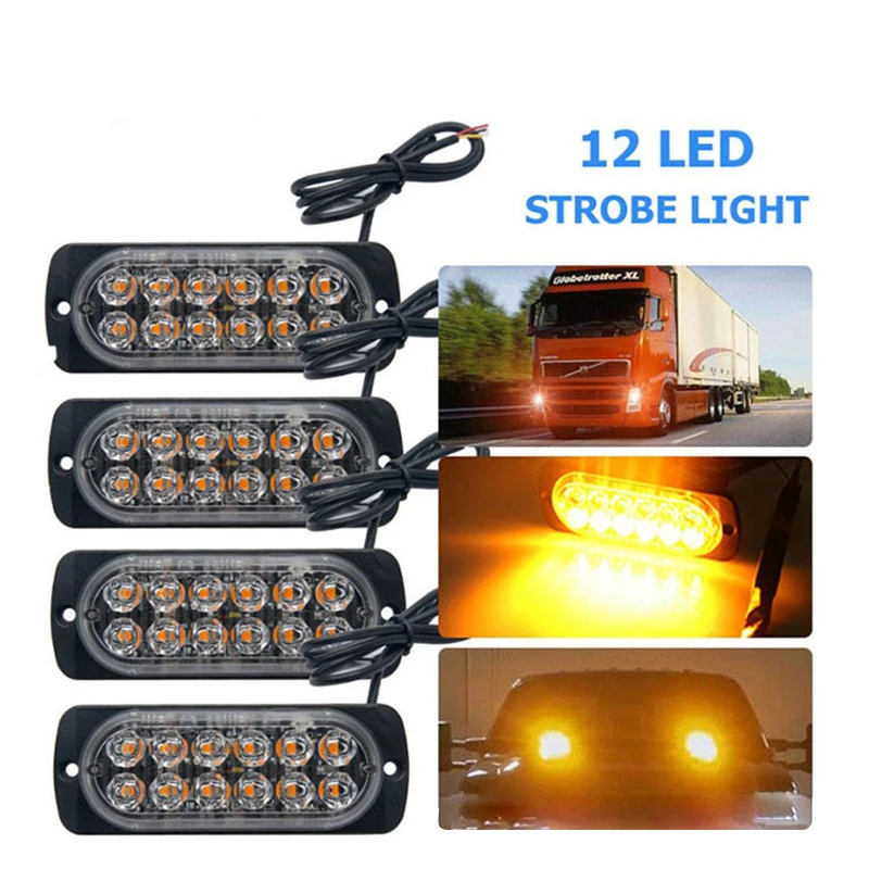 12V-24V 18 Вт грузовой автомобиль аварийный светильник мигает пожарные s 12Led