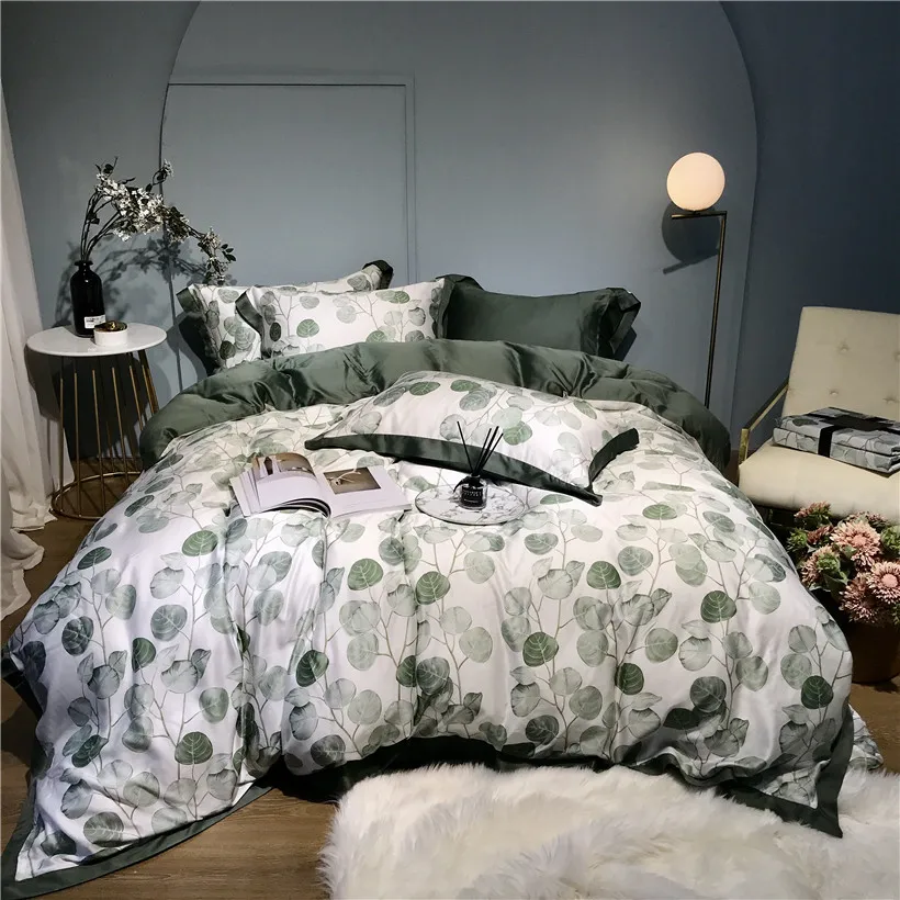 Ropa de cama Tencel Silk, 4 шт., набор постельного белья KING QUEEN, роскошный пододеяльник, простыня, постельное белье dekbedovertrek