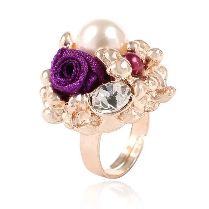 Модные Винтажные кольца с искусственным жемчугом черного цвета серого